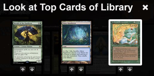 Screenshot of Viewing Top Cards of Library