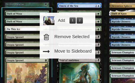 Screenshot of Edit Deck Right-Click Menu