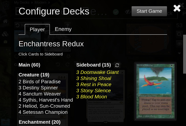 Configure Decks Screen