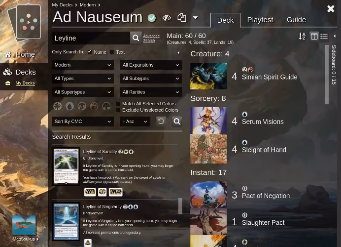 Advanced Card Search Screenshot